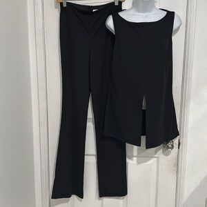 Vintage Sleeveless Black Suit For Summer size Small Made in USA